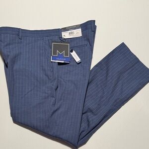 Suit Dress Pants Mens 38 30 Wool Blend Blue Pinstripe Michael Strahan